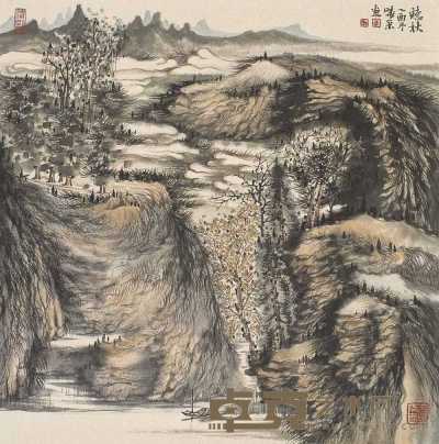 李晓松 2005年作 听秋 镜心 50×50cm